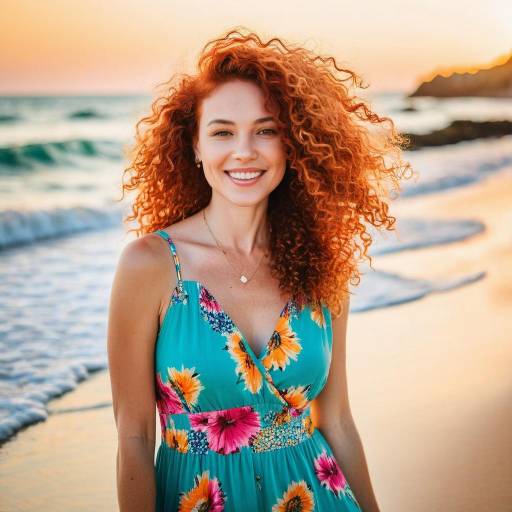 Stylish Woman in Vibrant Beach Setting Stylish Woman in Vibrant Beach Setting