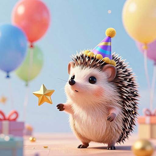Joyful Party Hedgehog Celebration