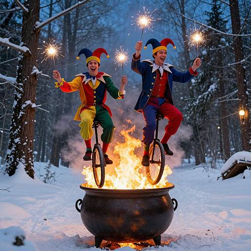 Jesters Juggling on Fiery Cauldron