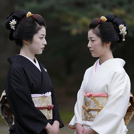 Two Women in Traditional Japanese Attire