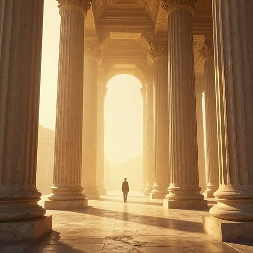 Ethereal 3D Cathedral in Golden Light