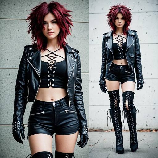 Edgy Black Leather Cosplay Outfit Idea