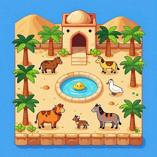 Colorful Moroccan Oasis Platformer Sprites