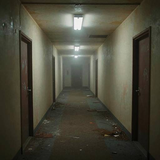 Creepy Liminal Motel Hallway Scene