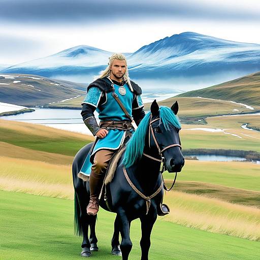 Vinland Saga Viking on Black Horse