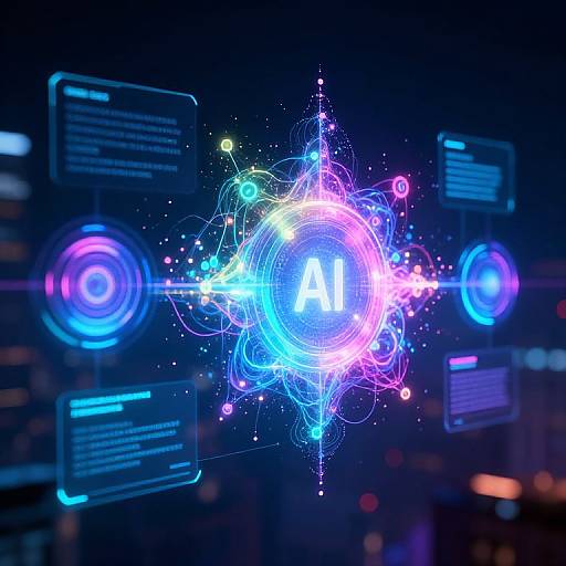 Futuristic Neon AI Interface