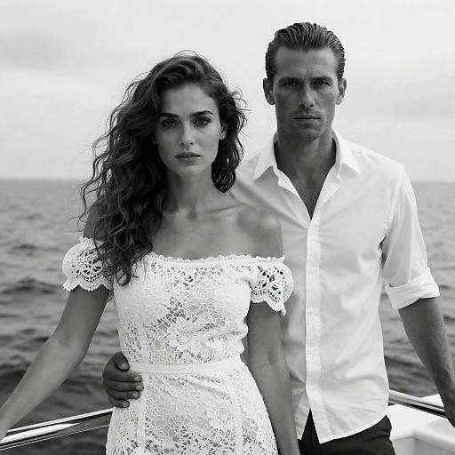 Romantic Moment on the Ocean