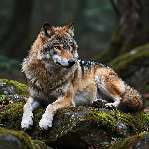 Sensual Wolf in Enchanted Woodland