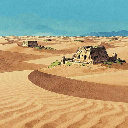 Surreal Desert Landscape Tattoo Art