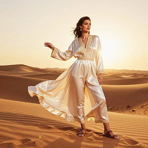 Desert Nomad in Golden Dunes