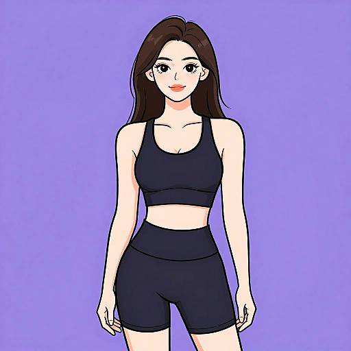 Activewear Woman in Black Sports Bra