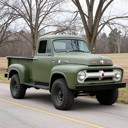Vintage 1949 Olive-Green Ford F-1 Truck