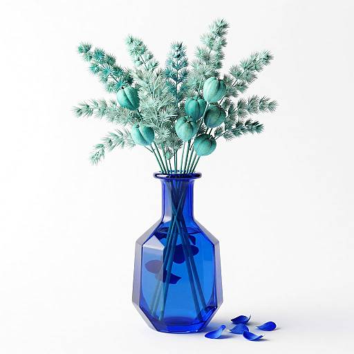 Contemporary Ocean Blue Glass Decanter