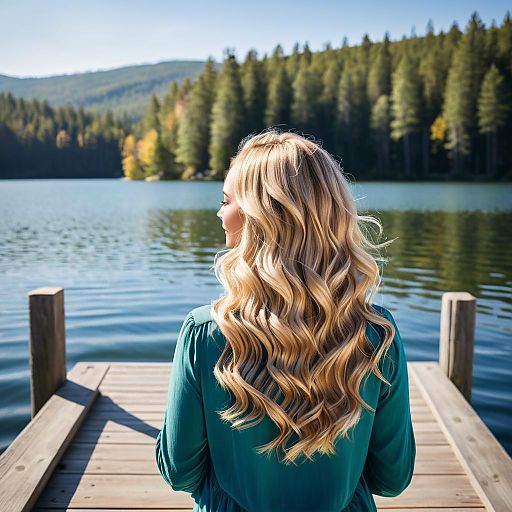 Serene Lakeside Bliss with Woman
