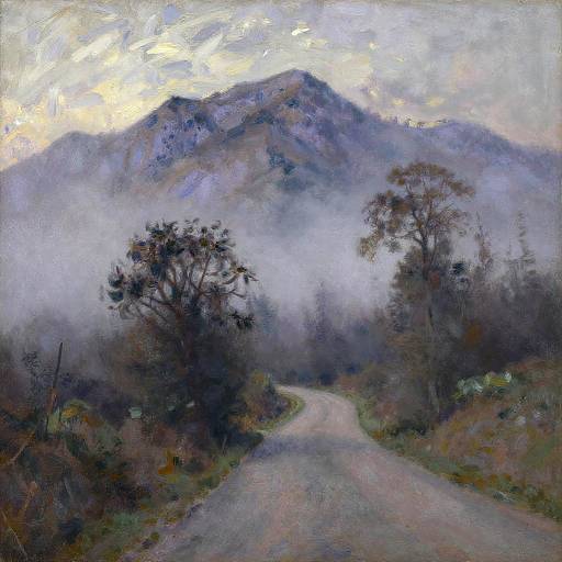 Impressionist Misty Mountain Dawn