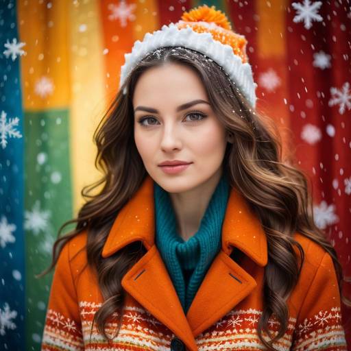 Vibrant Winter Portrait of a Young Woman