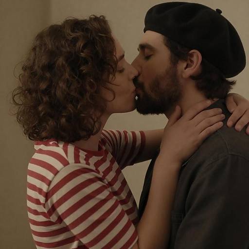 Intimate Couple Kissing in Dim Light