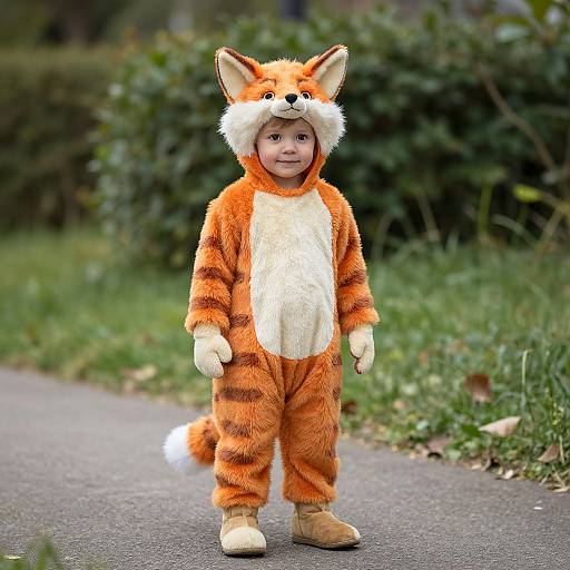 Child in Orange Tabby Fox Costume