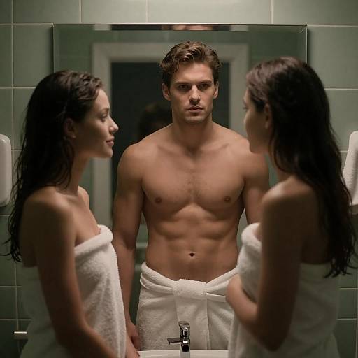 Dimly Lit Bathroom Mirror Moment