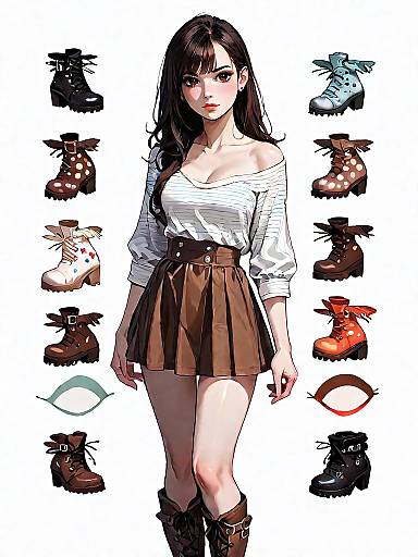 Realistic Woman in Minimalist Fashion