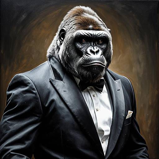 Silverback Gorilla in Formal Tailcoat