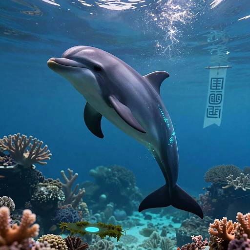 Sapphire Dolphin Diva in Mystic Depths