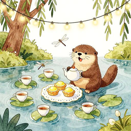Otter Tea Party by Willow River