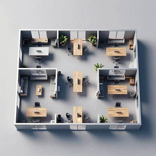 Intricate AI-Generated Open Office Floorplan