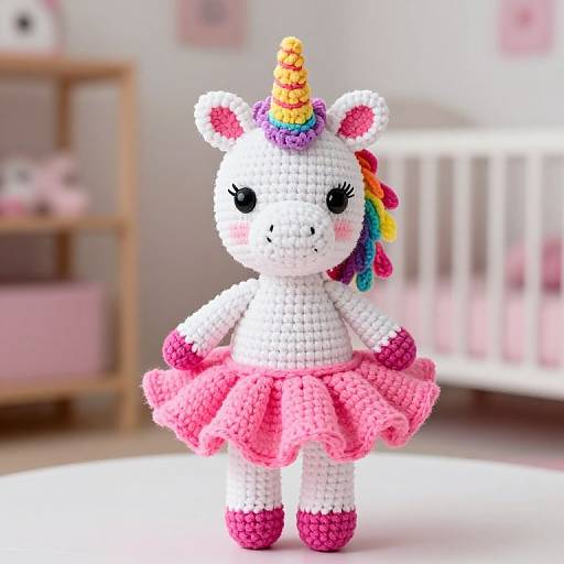 Charming Crochet Unicorn Doll with Tutu