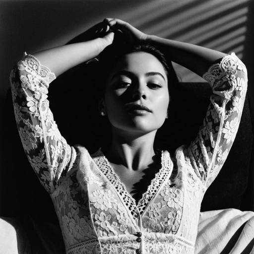 Elegant Woman in Lace Portrait