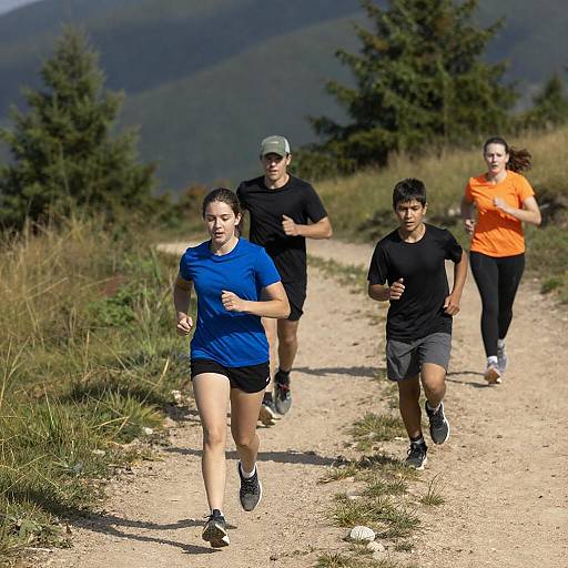 Dynamic Mountain Trail Running Scene
