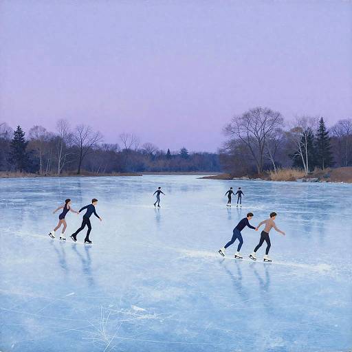 Minimalist Diebenkorn-Inspired Ice Skaters