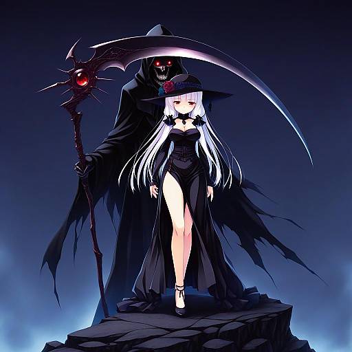 Illustration of Grim reaper, original in the style of Yuku (kiollion)