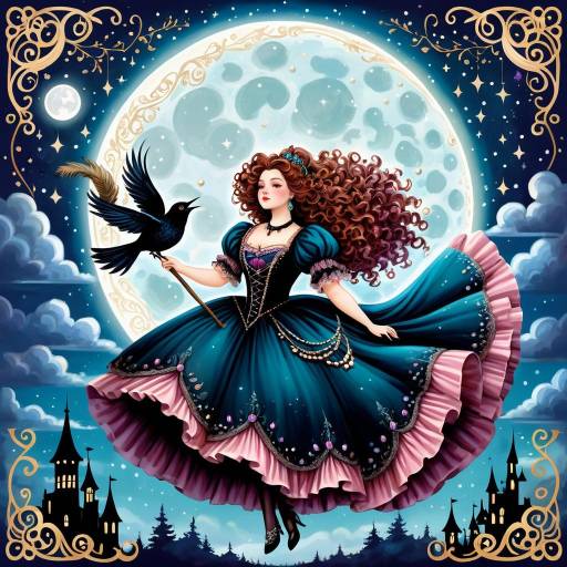 Whimsical Gothic Fairytale in Night Sky
