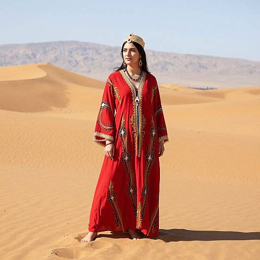 Woman in Vibrant Moroccan Berber Attire