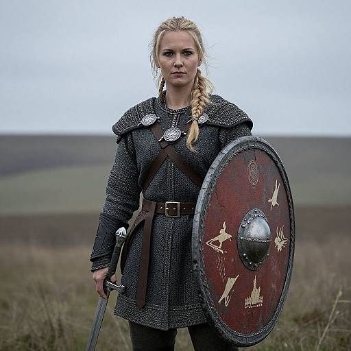 Norse Shield Maiden with Sword