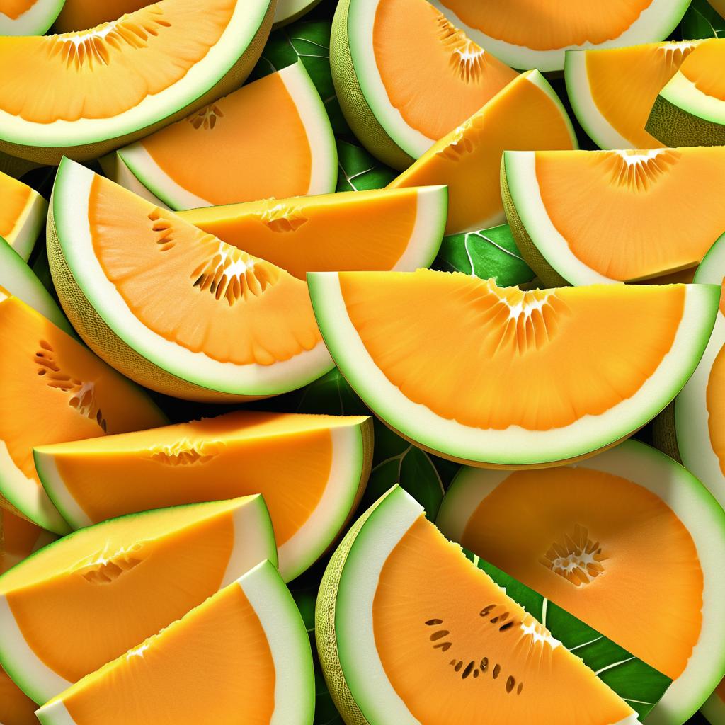 Vibrant Cantaloupe Wedges in Macro Detail