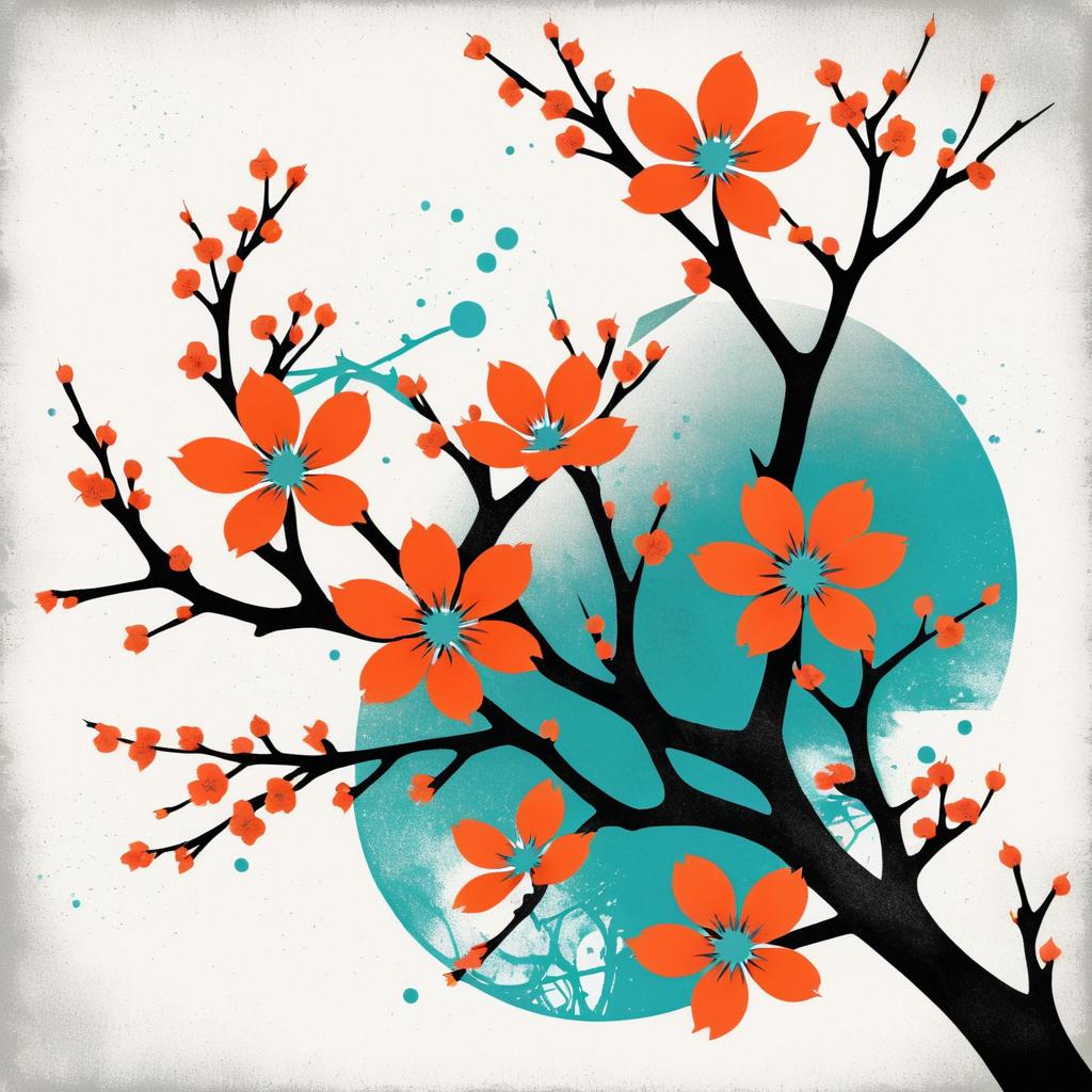 Contemporary Cherry Blossom Tattoo Design