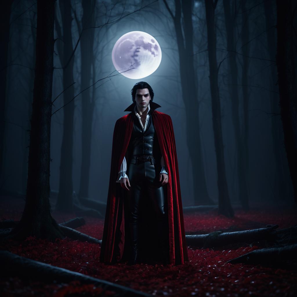 Cinematic Vampire Under a Full Moon