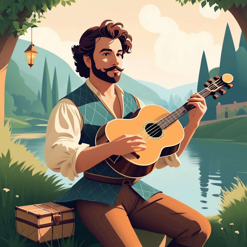 Charming Bard Vintage Illustration Art