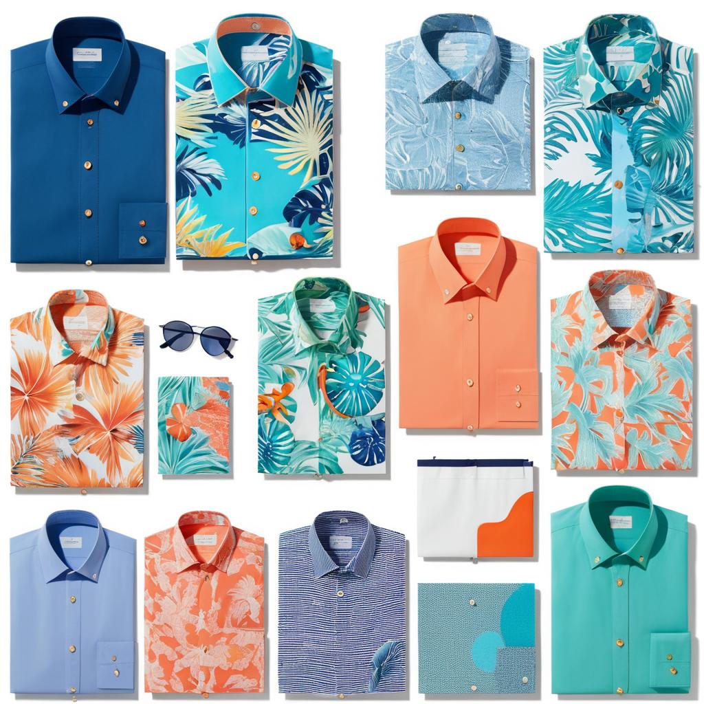 Summer Men's Button-Up Shirt Moodboard