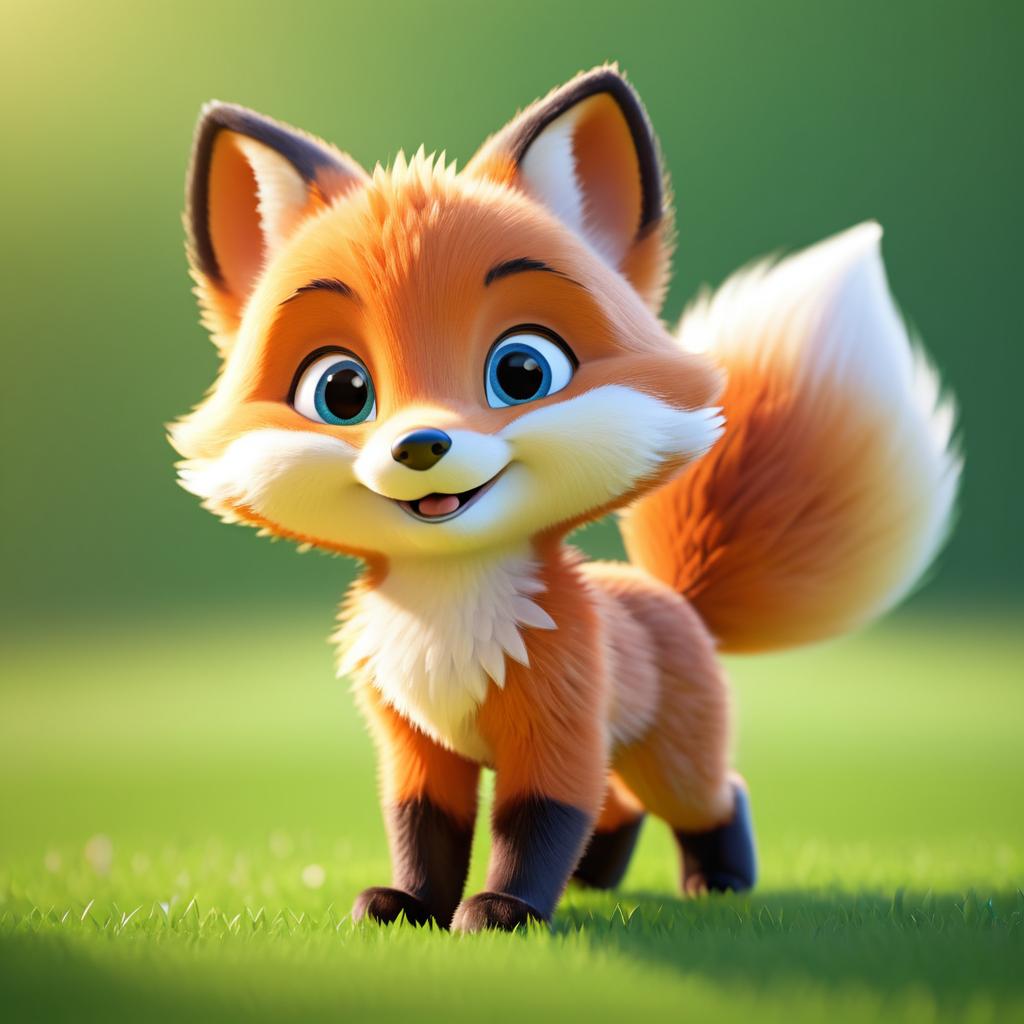 Adorable Pixar Baby Fox Character Design