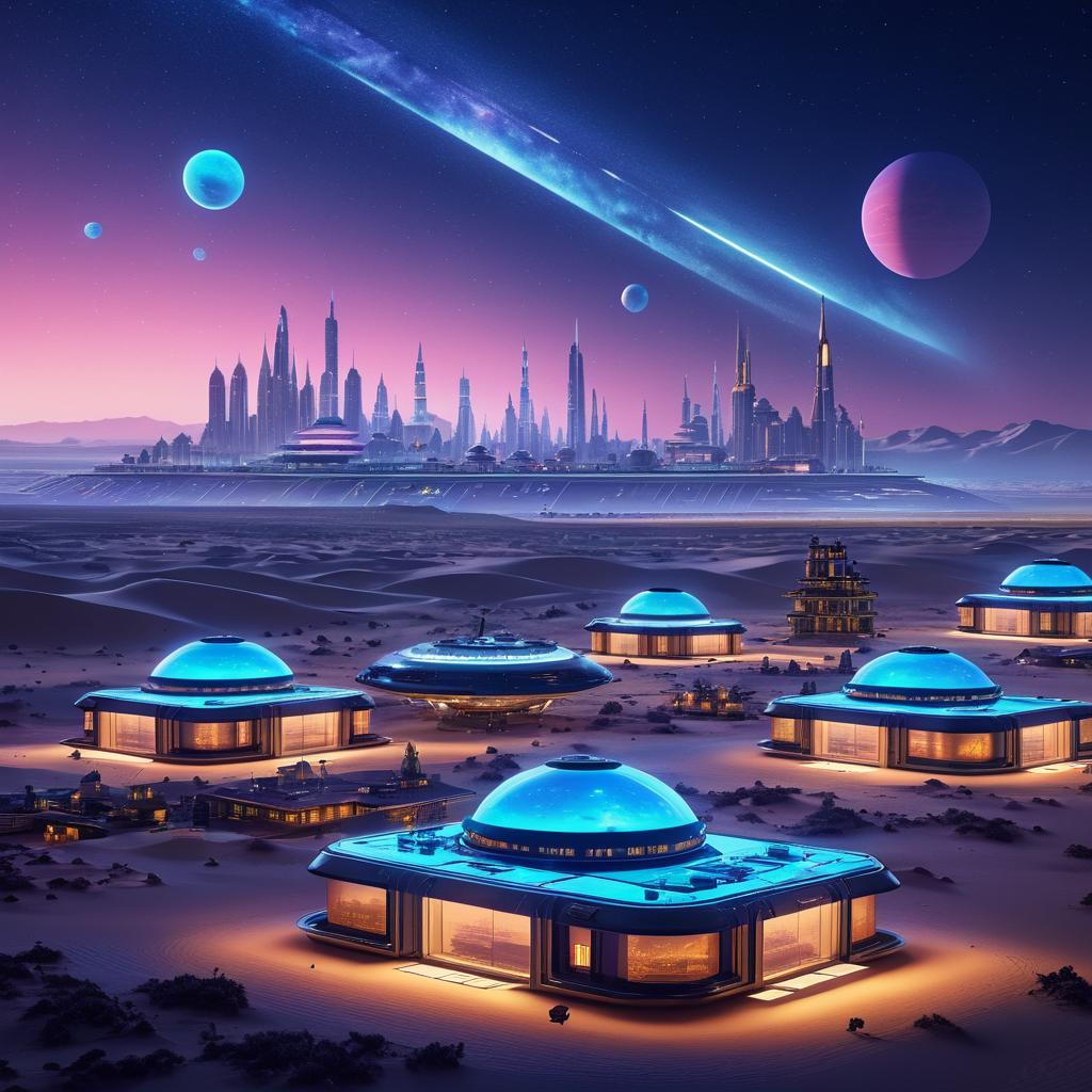 Futuristic Wes Anderson Alien Landscape