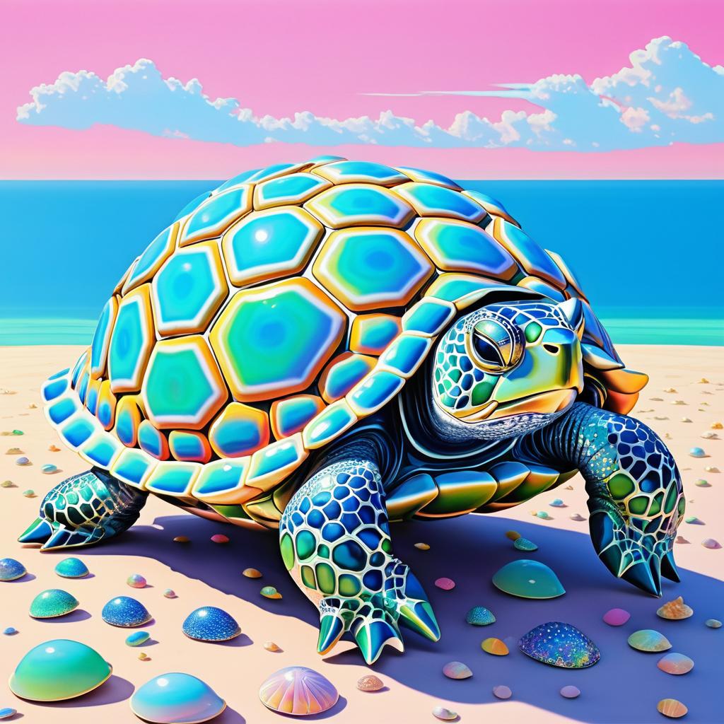 Charming Shell Turtle in Pastel Colors