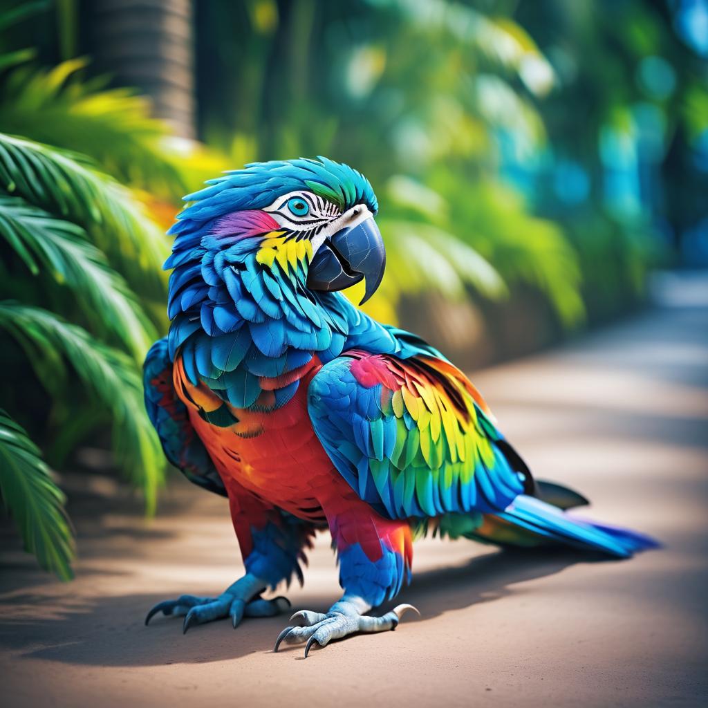 Vibrant Parrot Details with Depth