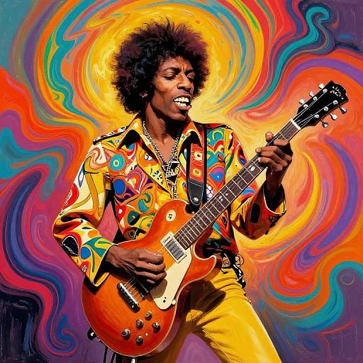 Psychedelic Jimi Hendrix Expressionism