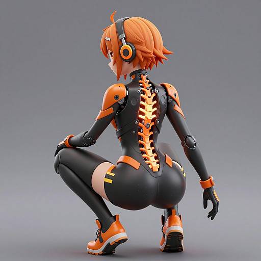 Futuristic Anime Girl in Cybernetic Suit
