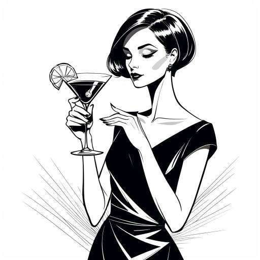 Elegant Woman with Cocktail