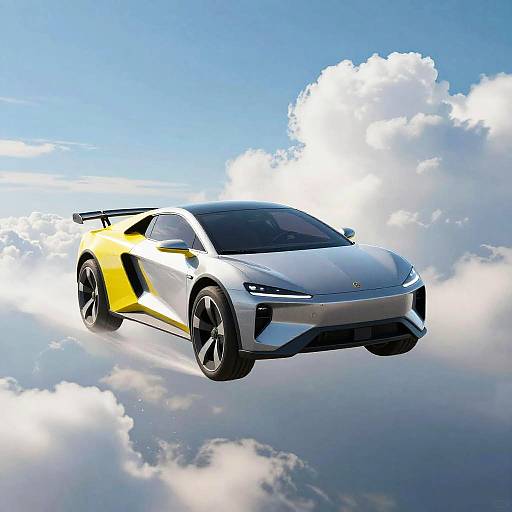 Futuristic Flying Car Digital Illustration