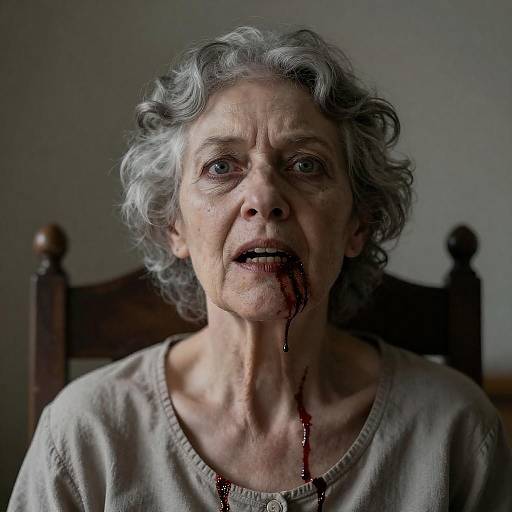 Intense Portrait of a Haunting Elderly Woman